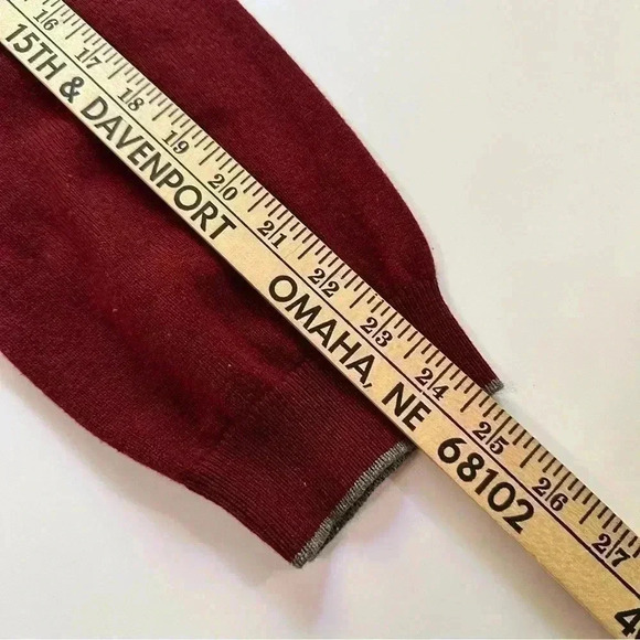 Banana Republic Sweater Mens Large Red Silk Cashmere Quarter Zip Lightweight - Picture 11 of 11